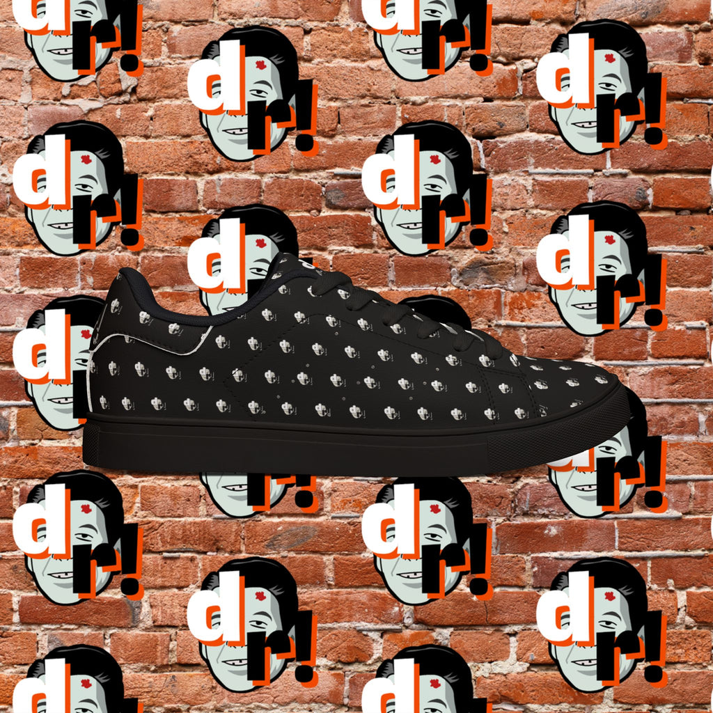 Dead Reagan Monogram All Over (Black) Men's Low-Top Pleather Sneakers