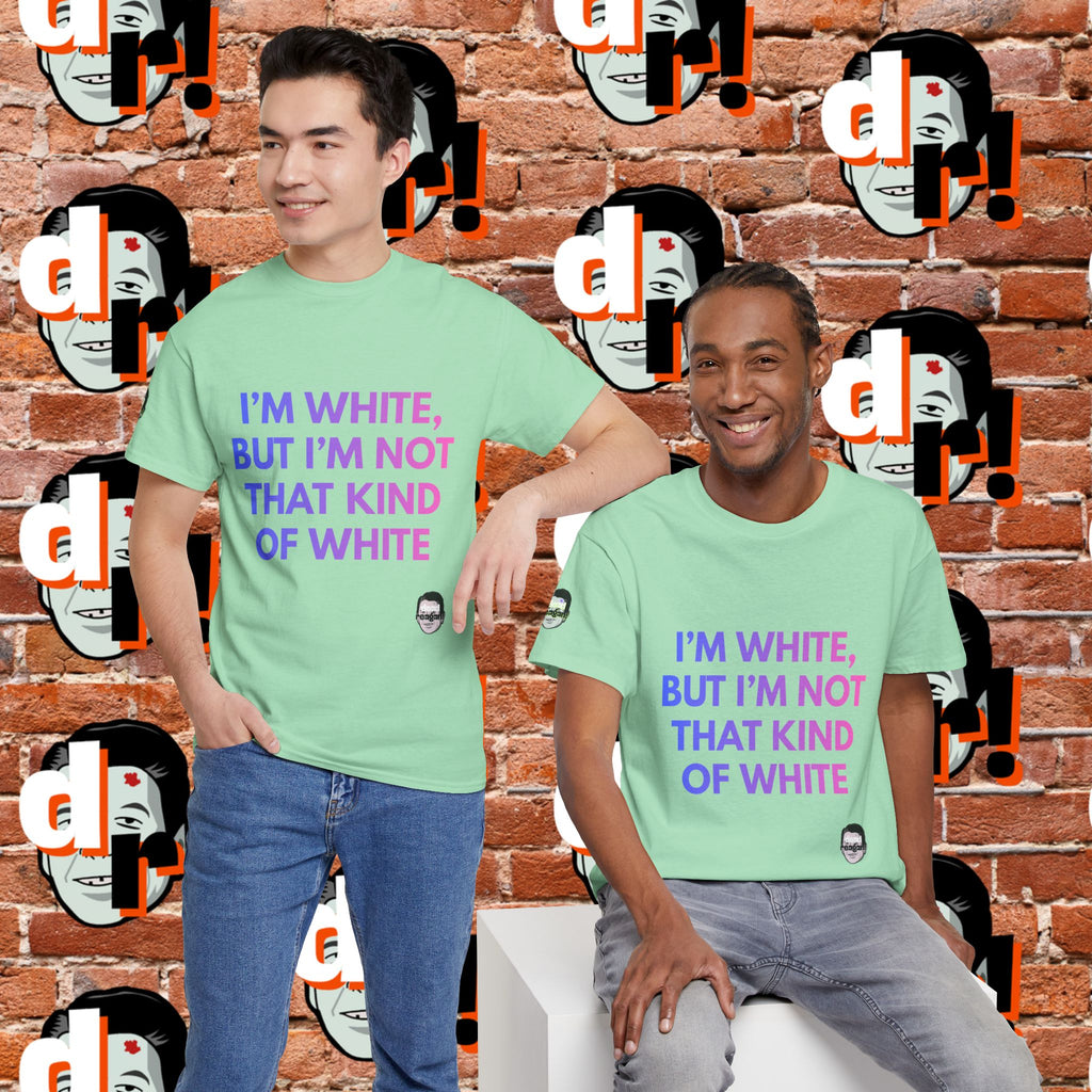 I’m White But… (Pink/Blue Gradient Letter) Unisex Heavy Cotton Tee