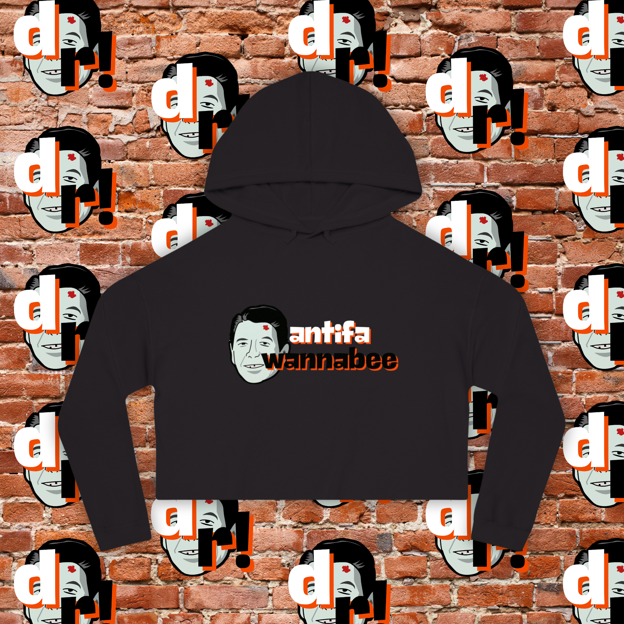 Antifa Wannabe Cropped Hoodie