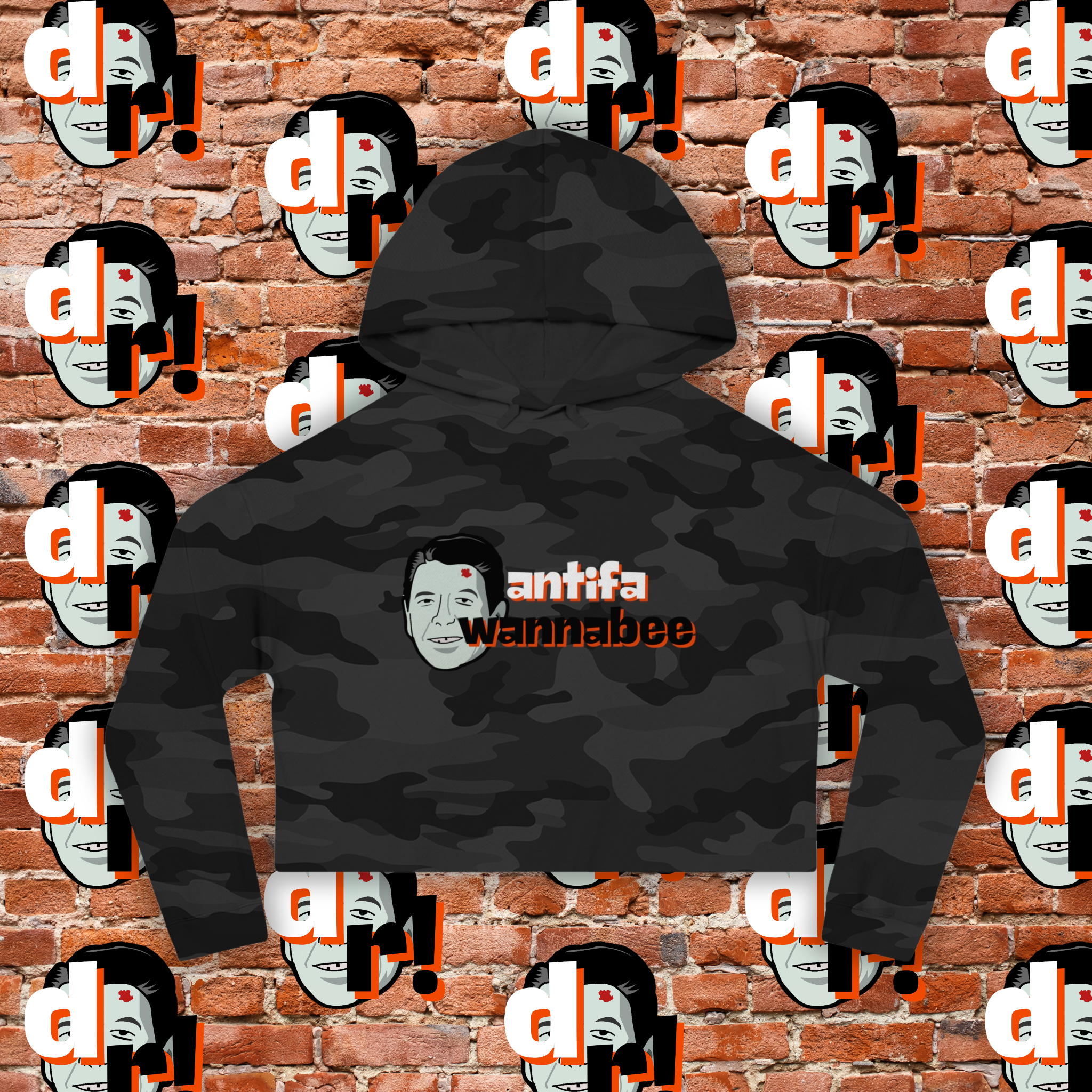 Antifa Wannabe Cropped Hoodie