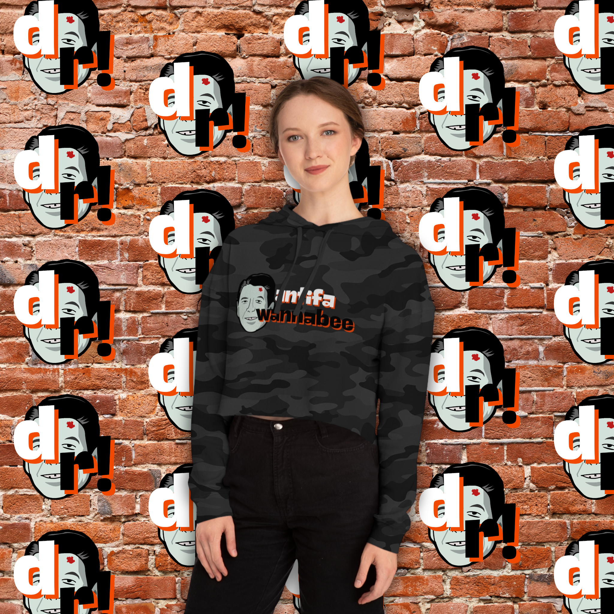 Antifa Wannabe Cropped Hoodie