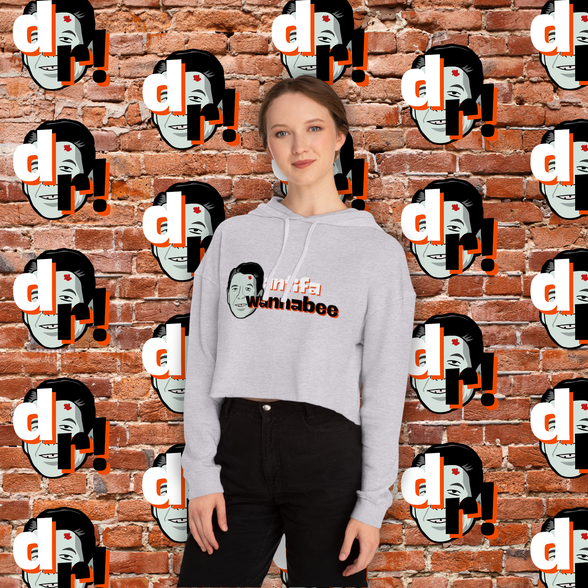 Antifa Wannabe Cropped Hoodie